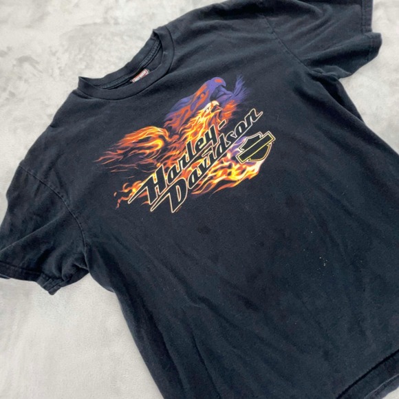 Harley Davidson Mens Eagle Flames Thunderbird US 66 Albuquerque NM T Shirt XL - Picture 3 of 11